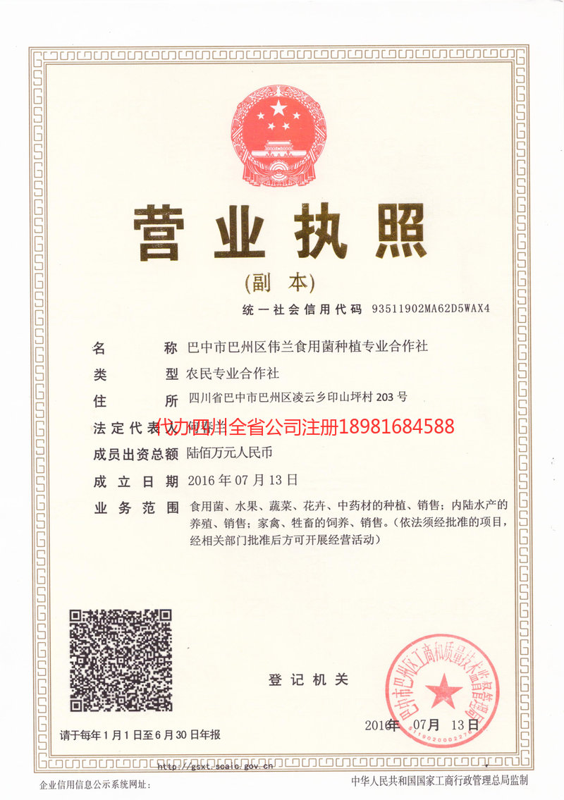 邓州邓州伟兰食用菌种植专业合作社